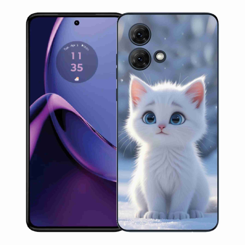 Gél védőhuzat mmCase Motorola Moto G84 5G - fehér cica 3