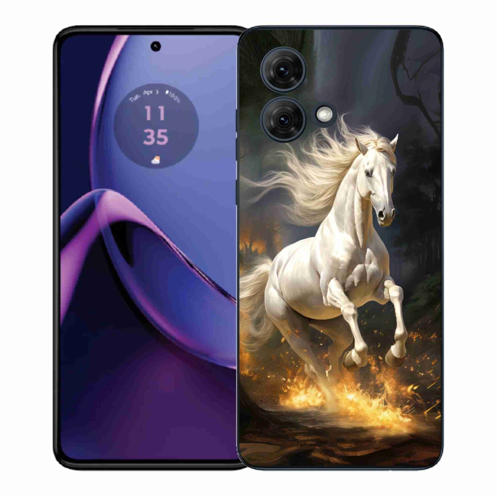 Zselés borítás mmCase Motorola Moto G84 5G - fehér ló 2