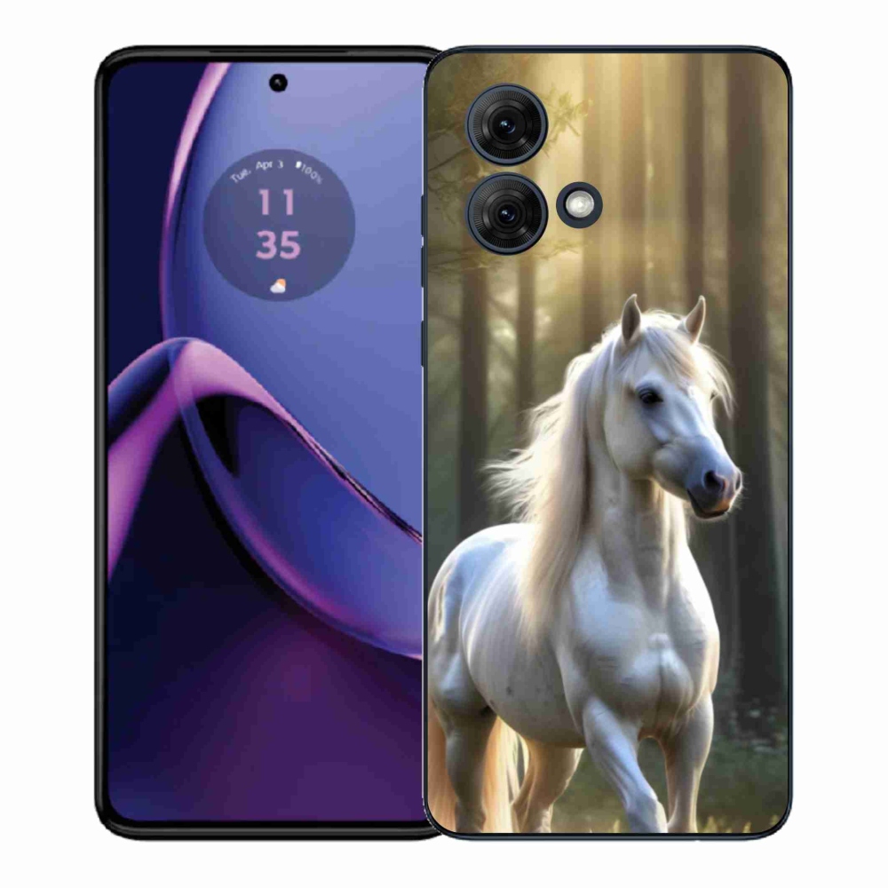 Zselés borítás mmCase Motorola Moto G84 5G - fehér ló 3