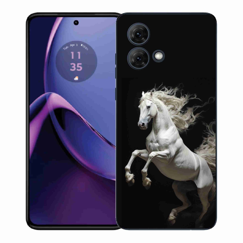 Zselés borítás mmCase Motorola Moto G84 5G - fehér ló 4