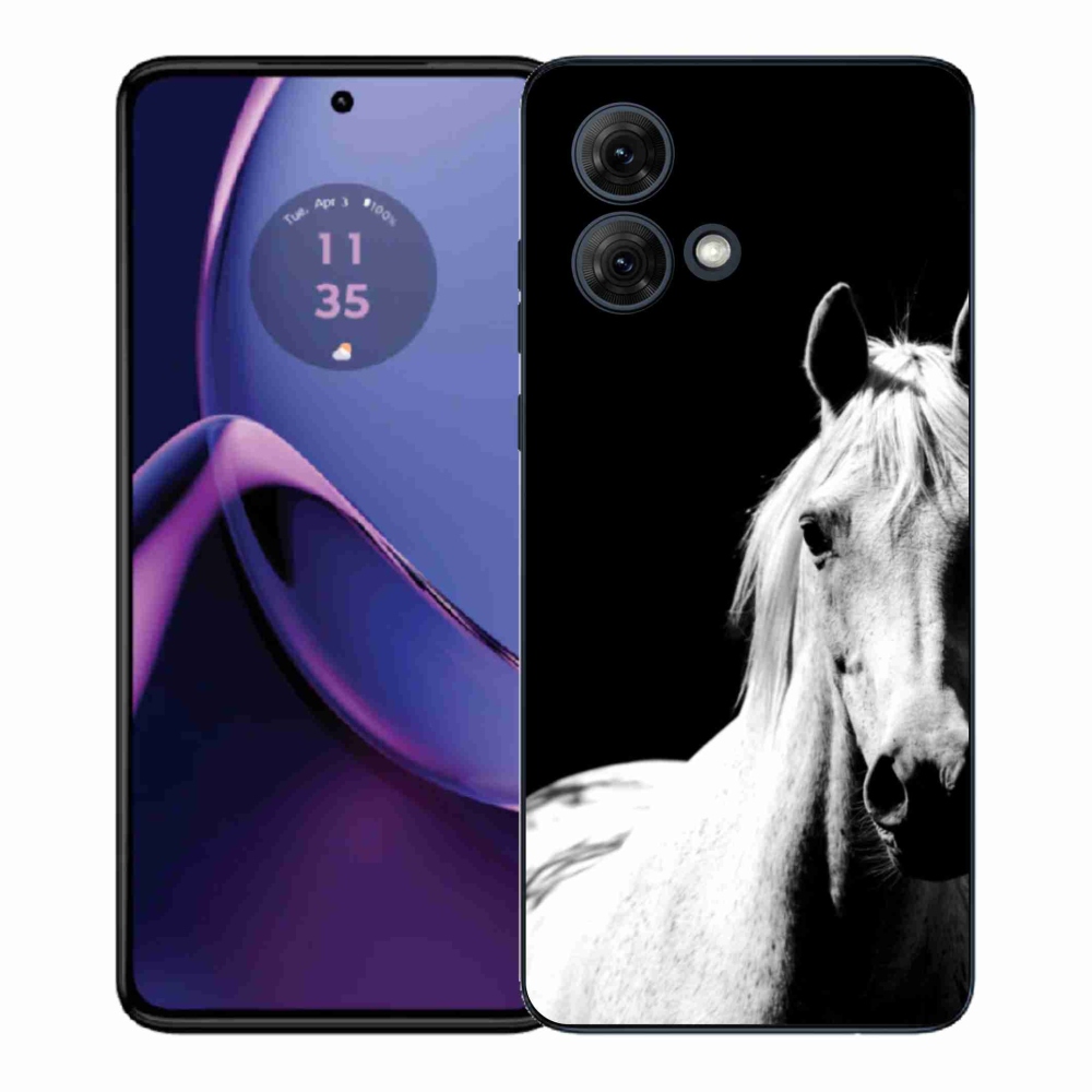 Zselés borítás mmCase Motorola Moto G84 5G - fehér ló 5