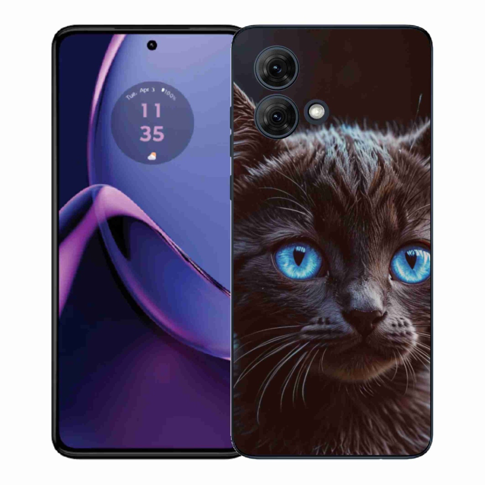 Gél védőhuzat mmCase Motorola Moto G84 5G - fekete cica 2