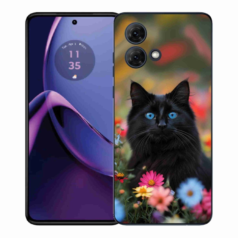 Gél védőhuzat mmCase Motorola Moto G84 5G - fekete cica 4