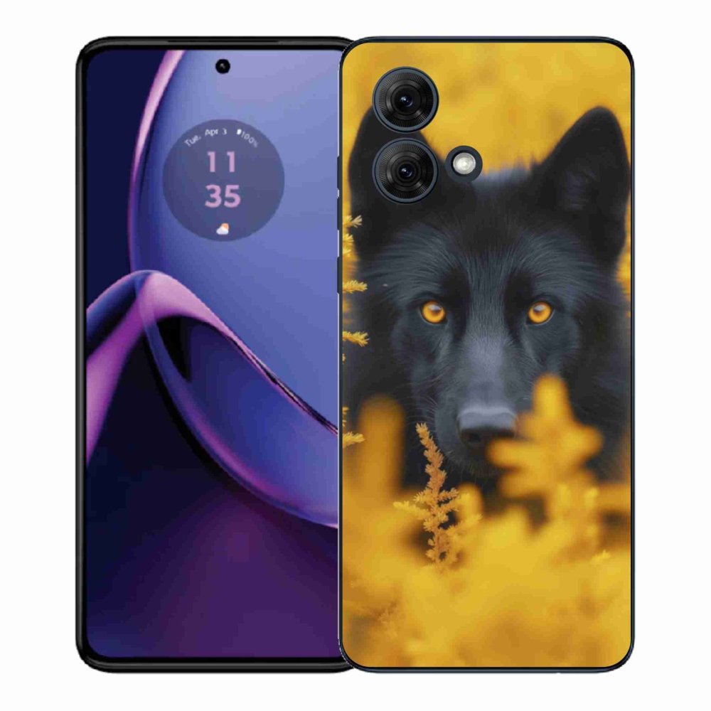 Gél védőhuzat mmCase Motorola Moto G84 5G - fekete farkas 2