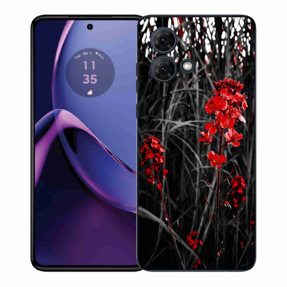 Gél védőburkolat mmCase Motorola Moto G84 5G - piros növényhez