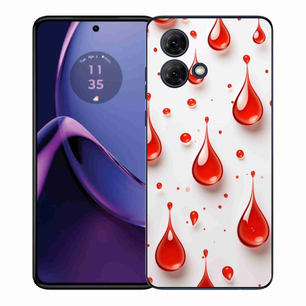Zselés borítás mmCase a Motorola Moto G84 5G készülékhez - piros cseppek