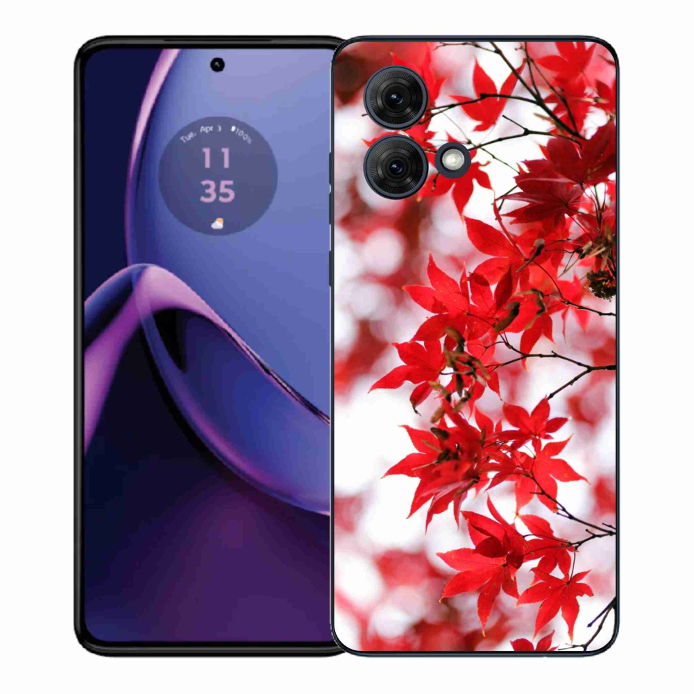 Zselés borítás mmCase a Motorola Moto G84 5G készülékhez - piros levelek