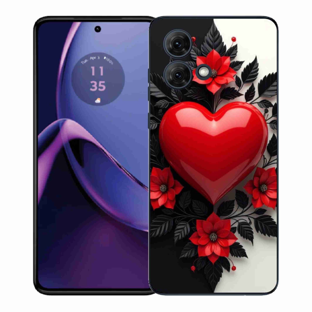 Gél védőhuzat mmCase Motorola Moto G84 5G - piros szív