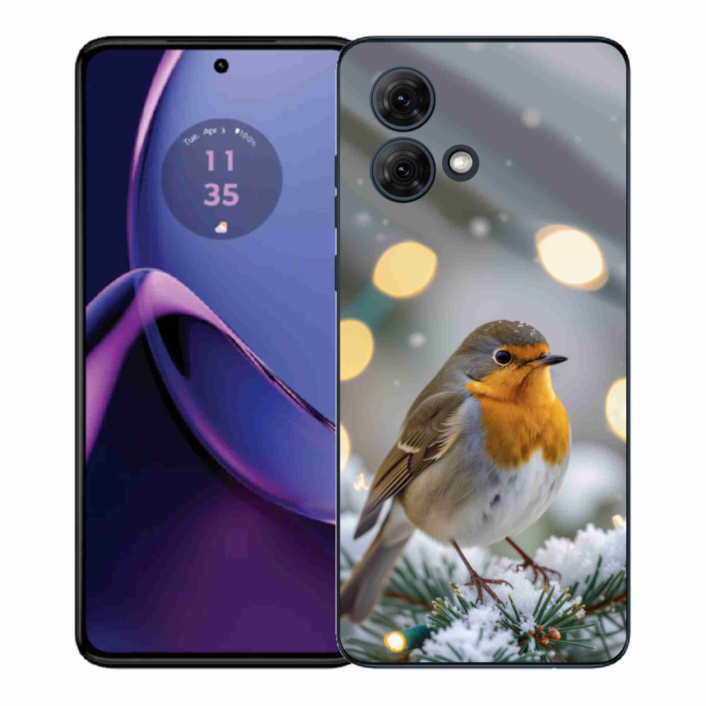 Gél védőburkolat mmCase a Motorola Moto G84 5G készülékhez - télen pirosló színben