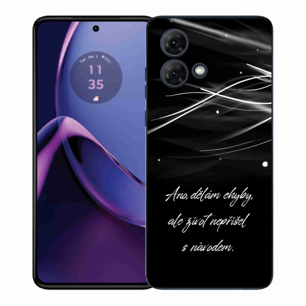 Zselés borítás mmCase a Motorola Moto G84 5G készülékhez - idézőjeles fekete háttér