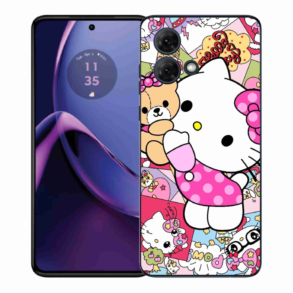 Zselés borítás mmCase Motorola Moto G84 5G - aranyos cica - Motorola Moto G84 5G számára