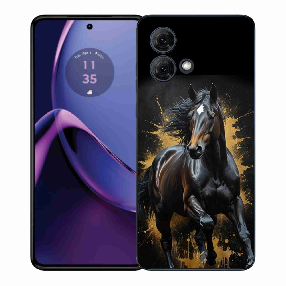 Zselés borítás mmCase Motorola Moto G84 5G - elegáns fekete csődörhöz