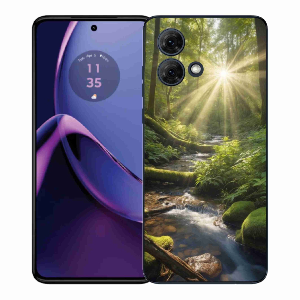 Zselés borítás mmCase a Motorola Moto G84 5G számára - erdő mélysége
