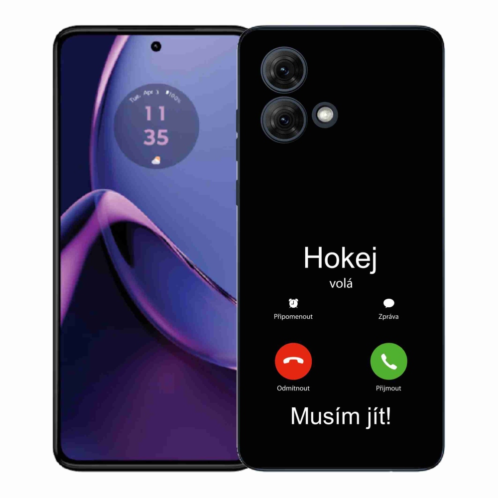 Gél borítás mmCase Motorola Moto G84 5G - hoki hívások fekete háttérrel