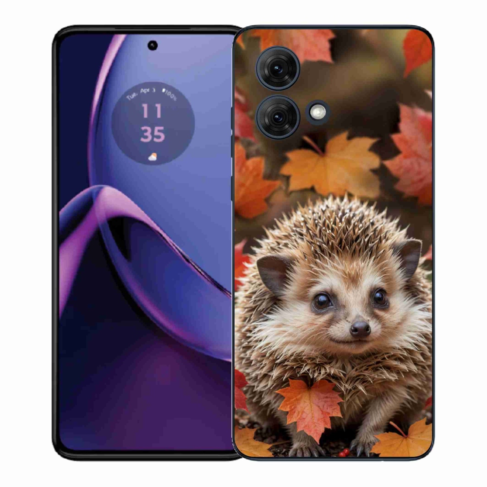 Zselés borítás mmCase a Motorola Moto G84 5G készülékhez - sün a levelekben