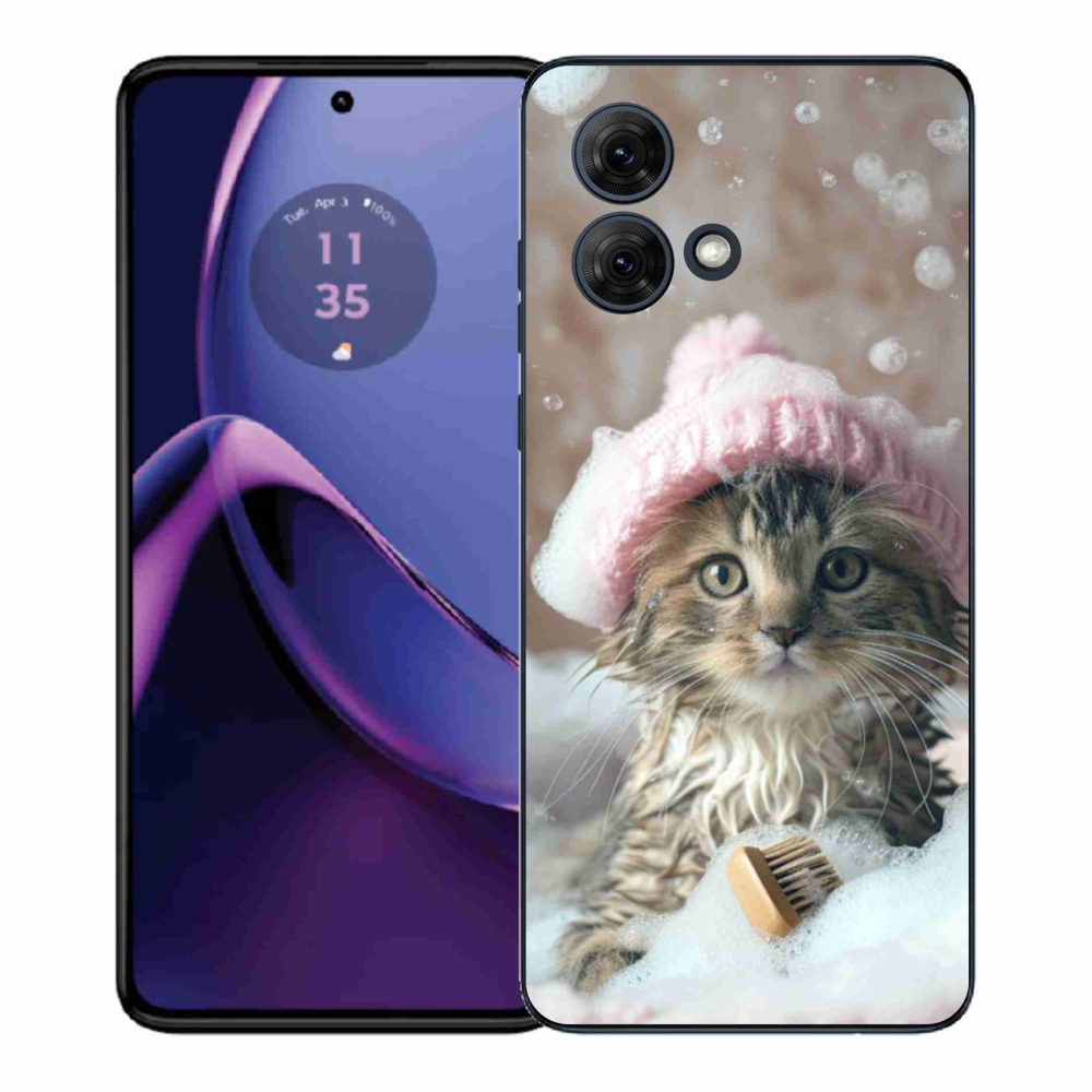 Gél borító mmCase a Motorola Moto G84 5G-hez - cica és fürdő