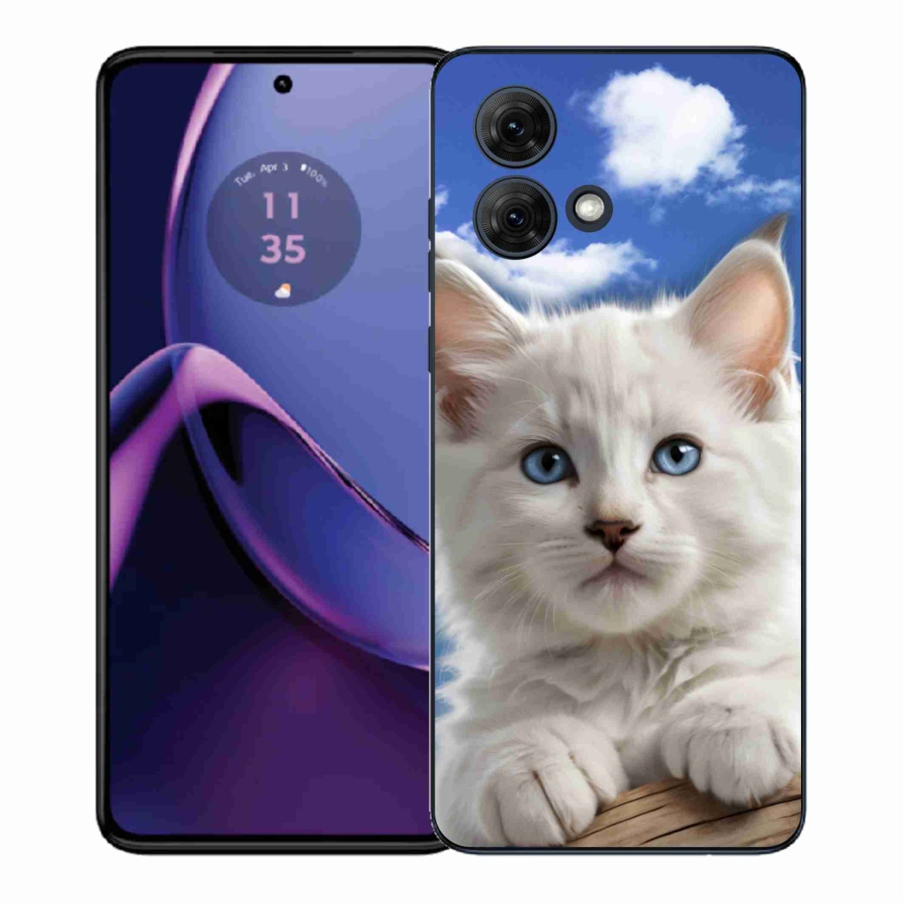 Gél borítás mmCase a Motorola Moto G84 5G készülékhez - cica és felhők
