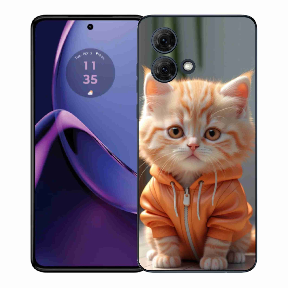Gél védőhuzat mmCase a Motorola Moto G84 5G-hez - cica melegítőben