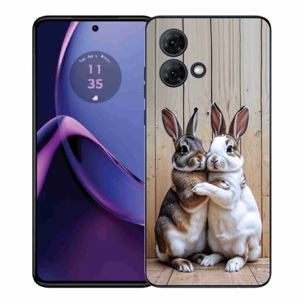 Zselés borítás mmCase Motorola Moto G84 5G - nyúl párhoz