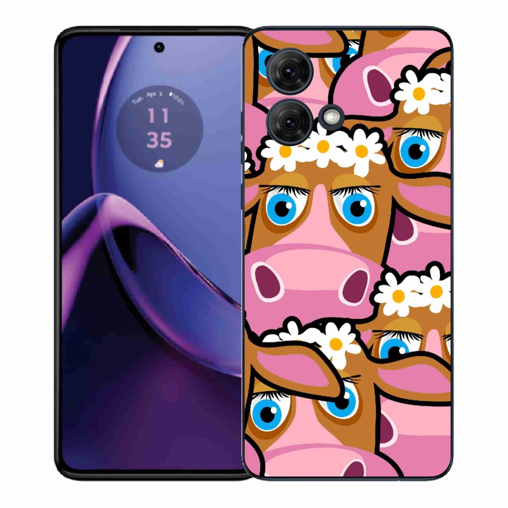 Zselés borítás mmCase Motorola Moto G84 5G - karikatúrás tehenek számára