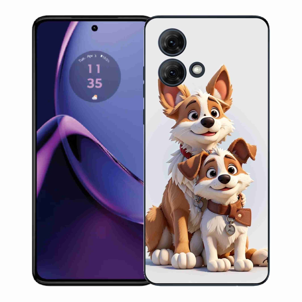 Zselés borítás mmCase a Motorola Moto G84 5G-hez - kutyák rajzolása