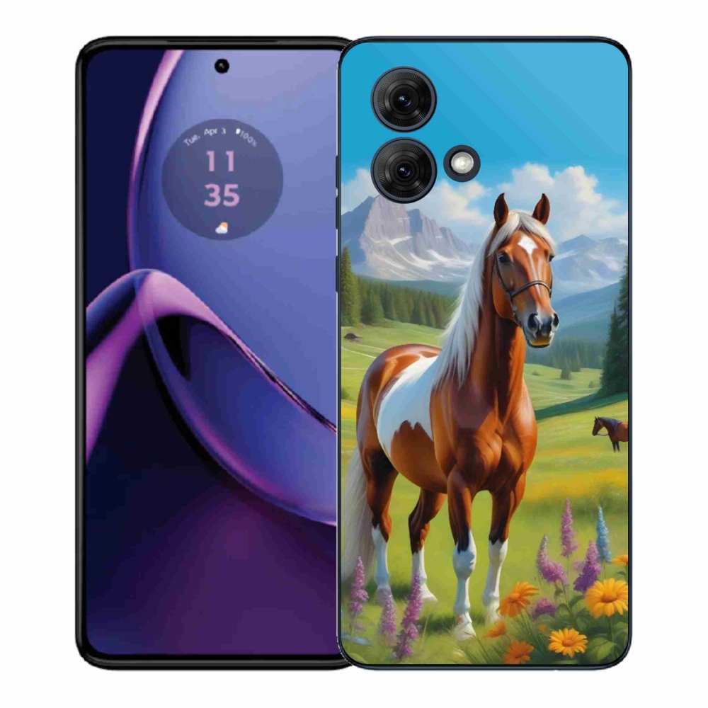 Zselés borítás mmCase a Motorola Moto G84 5G-hez - ló a réten