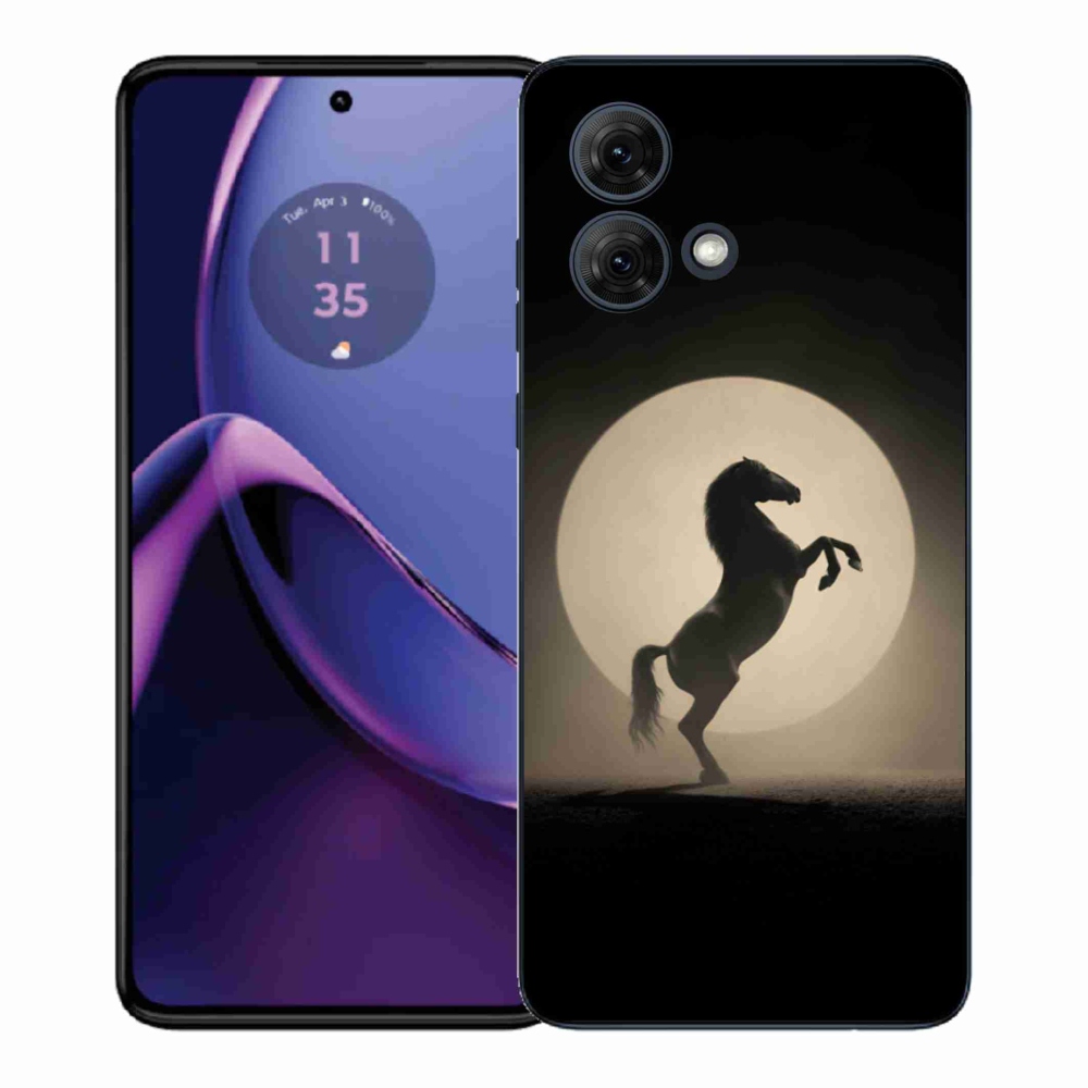 Zselés borítás mmCase a Motorola Moto G84 5G-hez - ló sziluettben