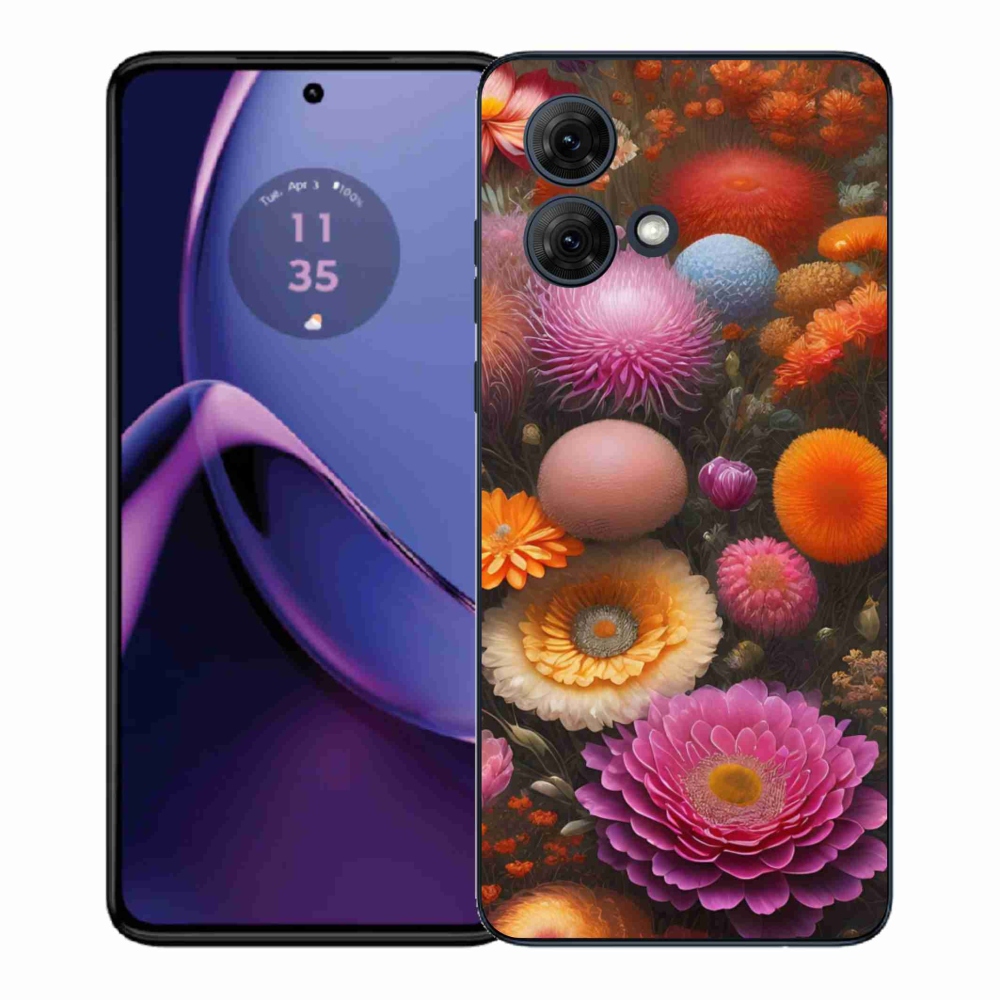 Gél borítás mmCase a Motorola Moto G84 5G számára - virágos kompozíció
