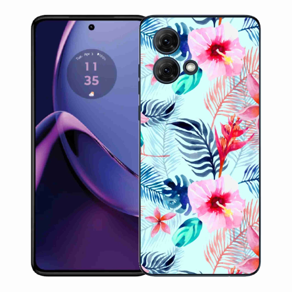 Gél védőburkolat mmCase a Motorola Moto G84 5G-hez - virágok