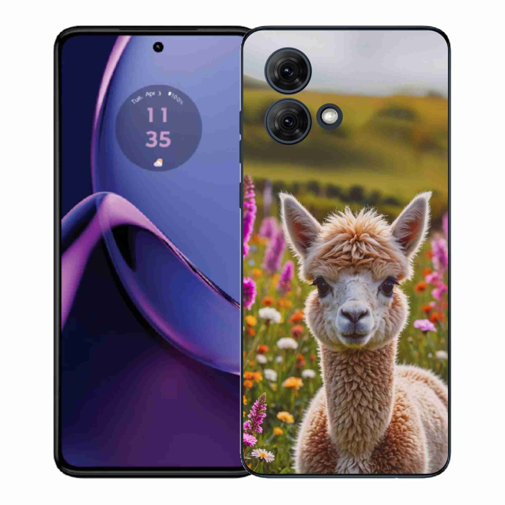 Zselés borítás mmCase a Motorola Moto G84 5G-hez - láma a réten