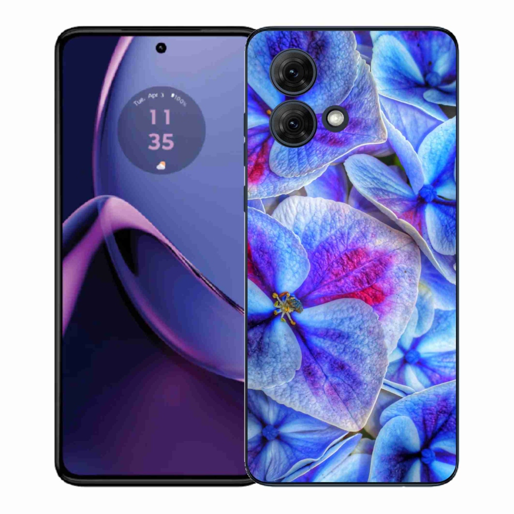 Gél védőhuzat mmCase Motorola Moto G84 5G - kék virágok 1