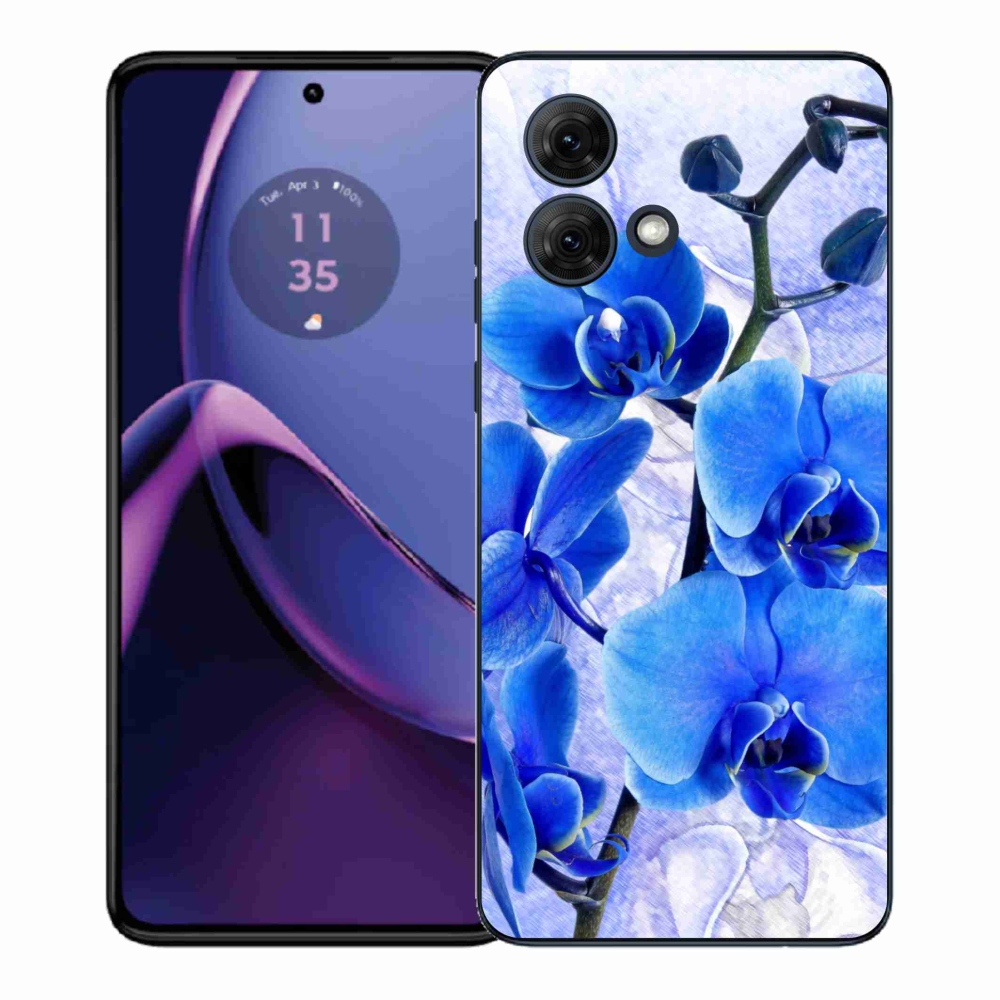 Gél védőhuzat mmCase Motorola Moto G84 5G - kék virágok