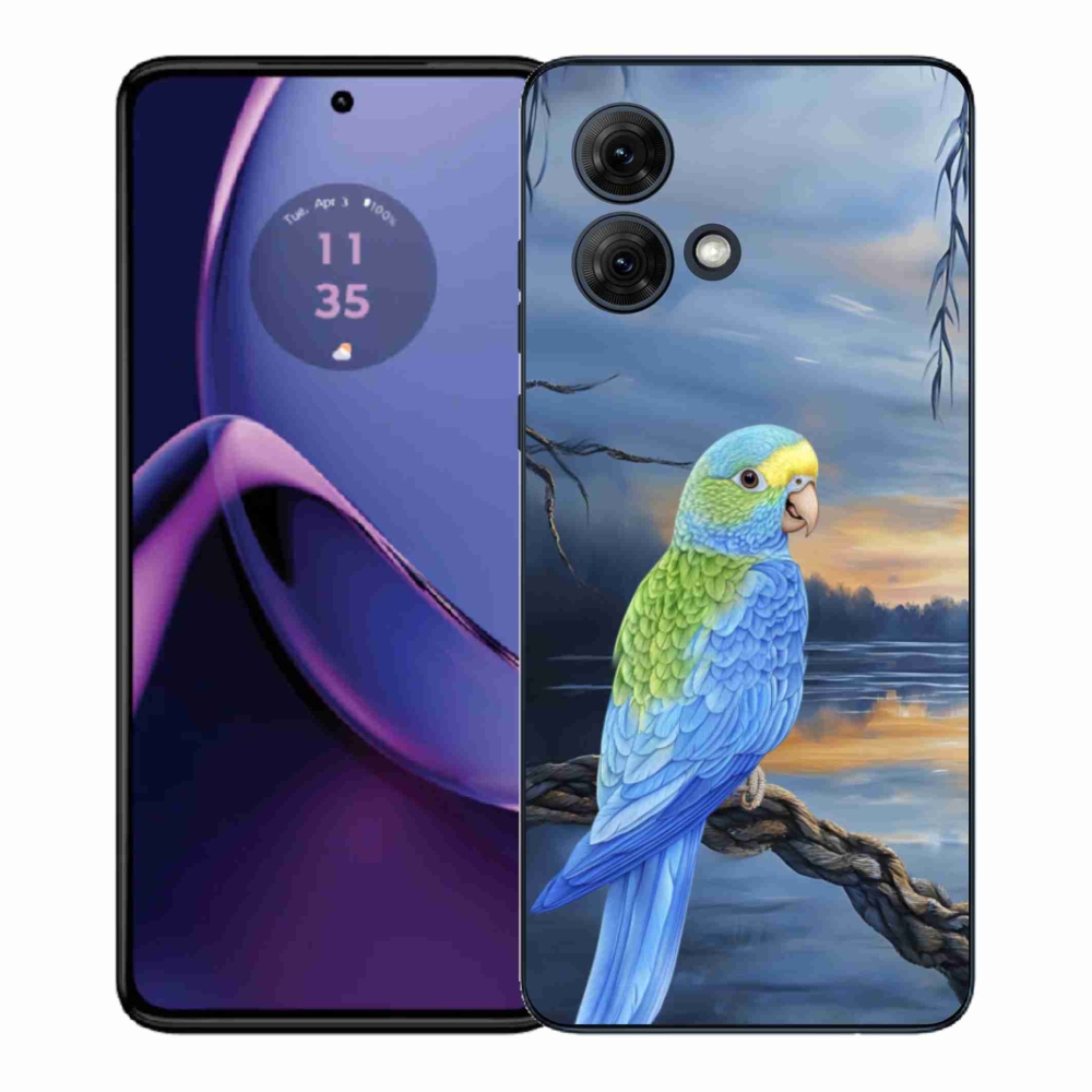 Zselés borítás mmCase Motorola Moto G84 5G - kék papagájhoz