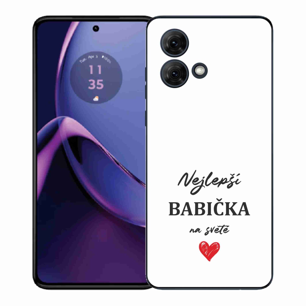 Gél borítás mmCase a Motorola Moto G84 5G - Best Grandma 1 fehér háttérrel