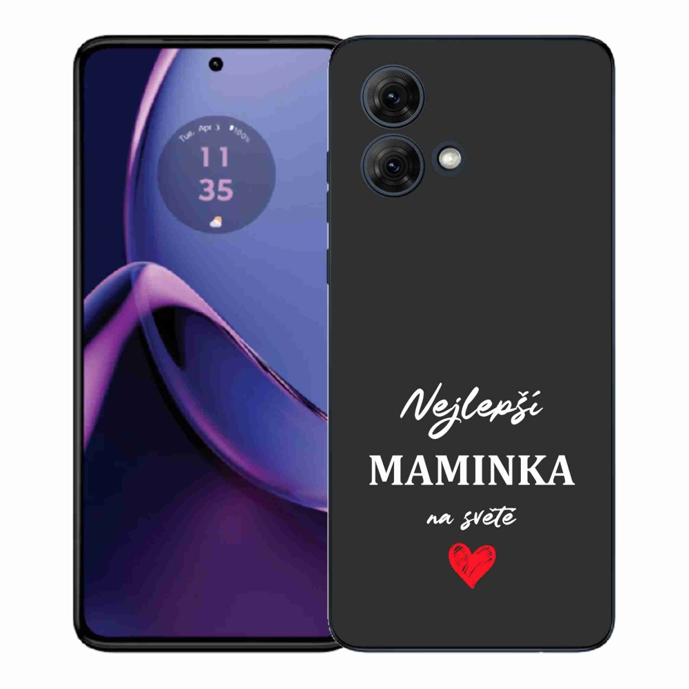 Gél borítás mmCase a Motorola Moto G84 5G - Best Mom 1 fekete háttérrel