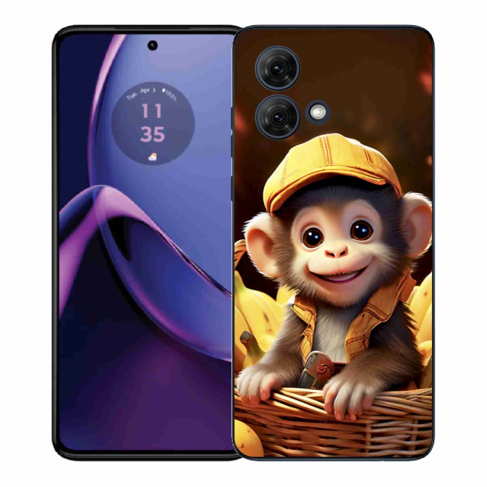 Zselés borítás mmCase a Motorola Moto G84 5G-hez - majom a kosárban