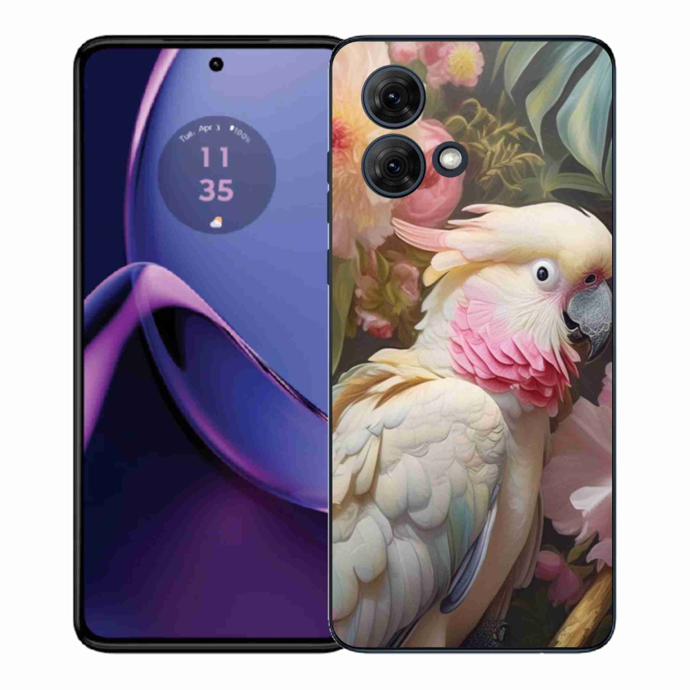 Zselés borítás mmCase Motorola Moto G84 5G - papagáj kakadu rózsaszín 2