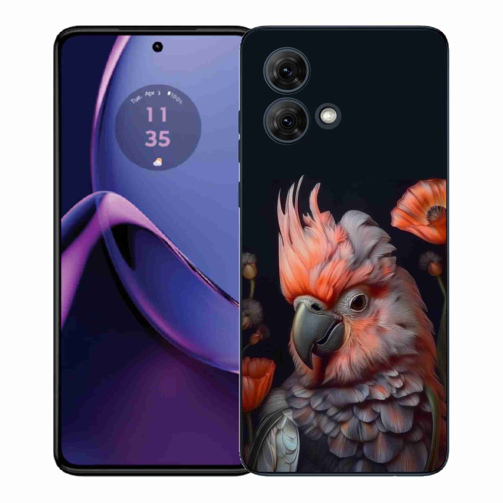 Zselés borítás mmCase Motorola Moto G84 5G - papagáj kakadu színekben
