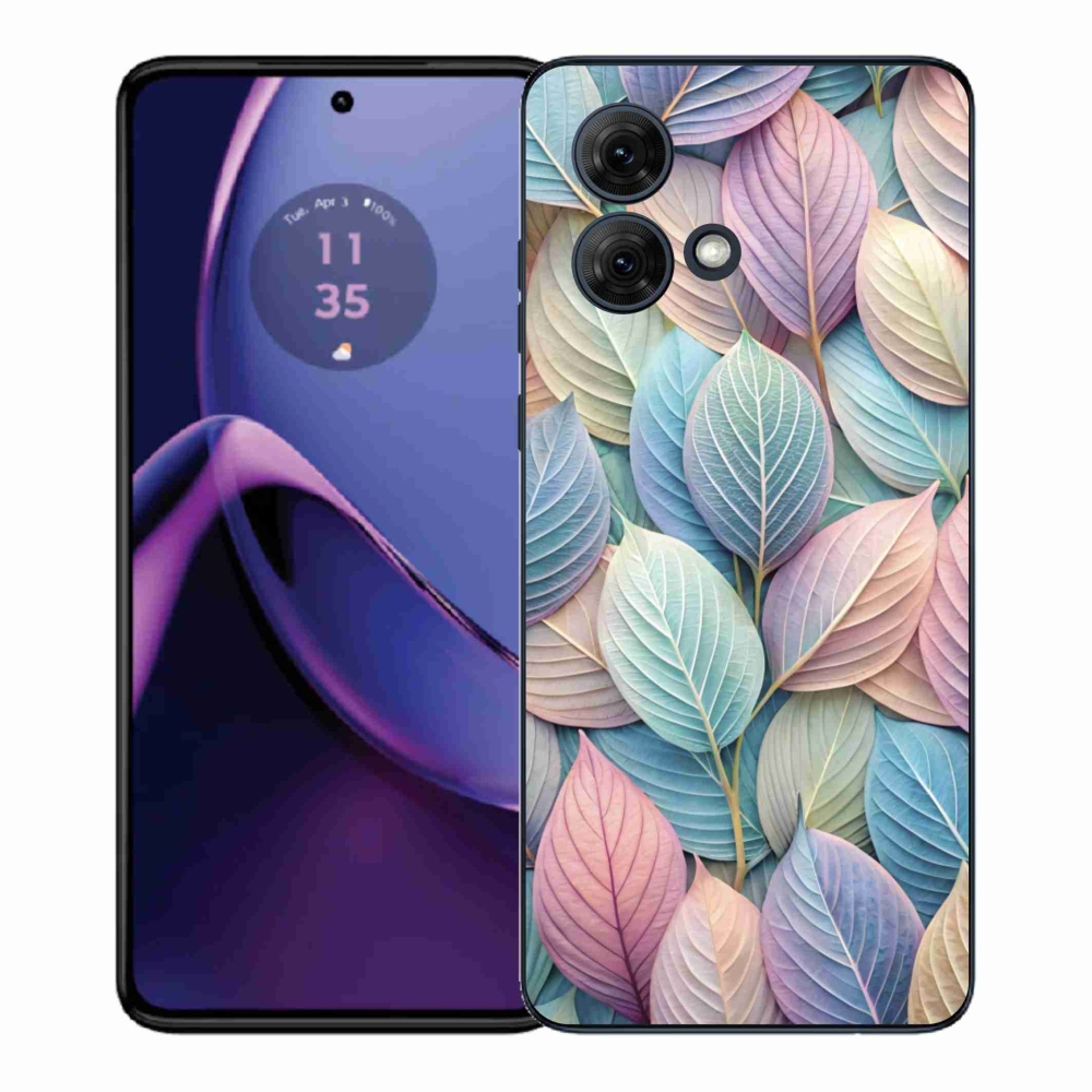 Zselés borítás mmCase a Motorola Moto G84 5G készülékhez - pasztell színű levelek