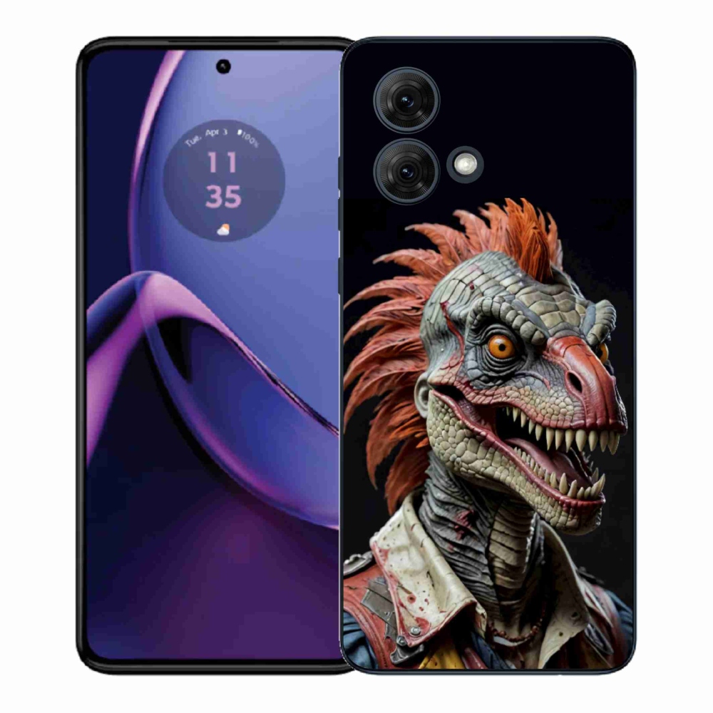 Zselés borítás mmCase Motorola Moto G84 5G - punk dinoszauruszokhoz