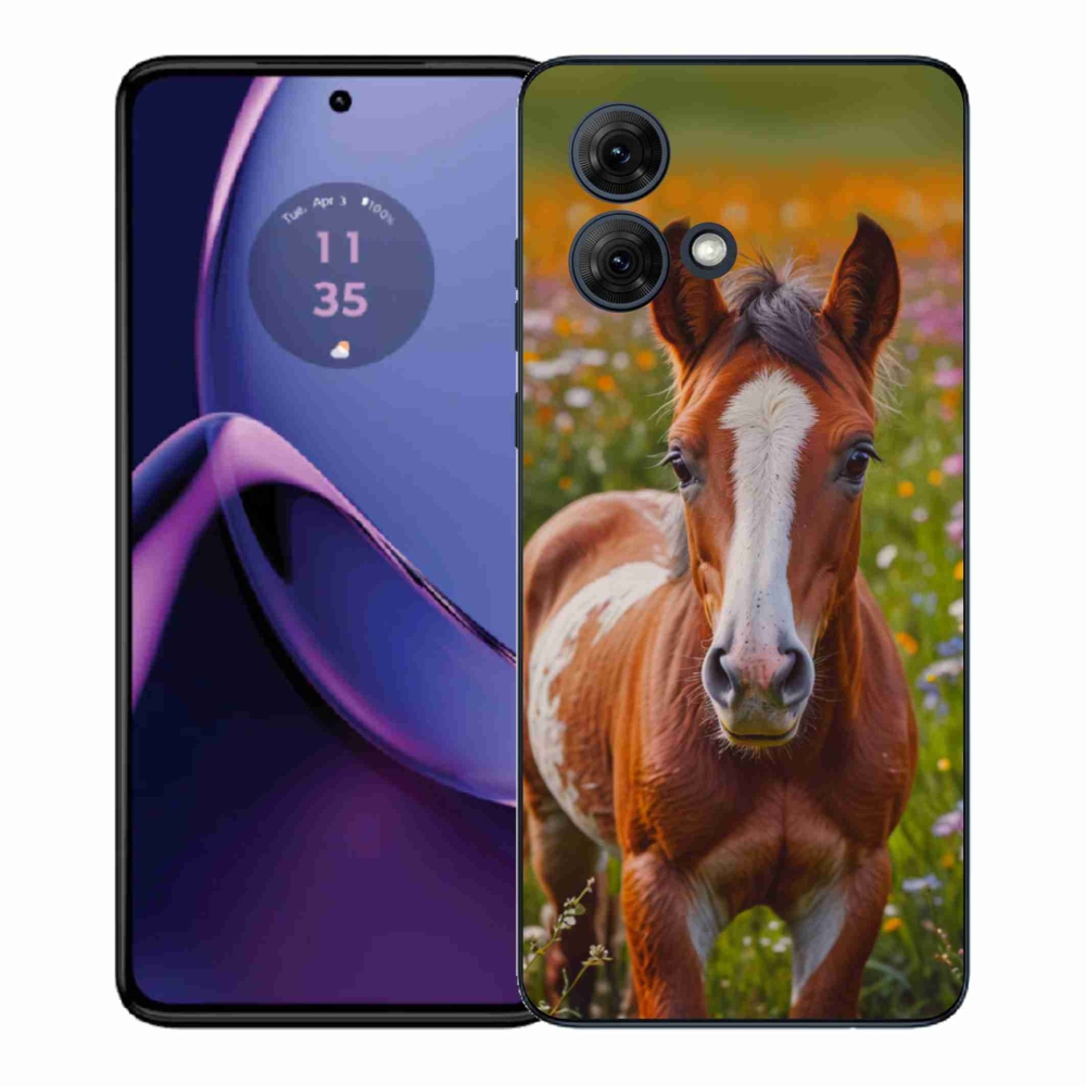 Gél borítás mmCase Motorola Moto G84 5G - aranyos csikóhoz