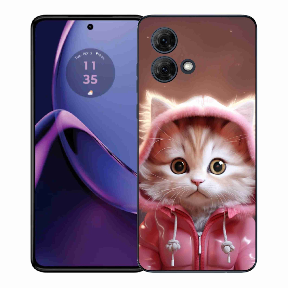 Gél borítás mmCase Motorola Moto G84 5G - aranyos cica 3