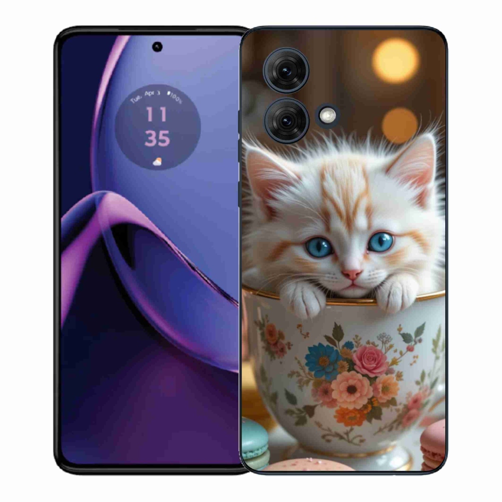 Gél borítás mmCase Motorola Moto G84 5G - aranyos cica 6