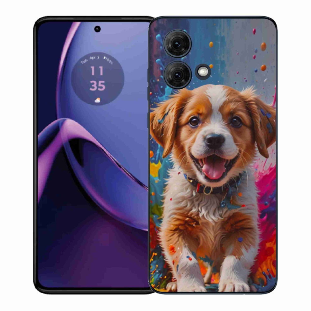 Gél borítás mmCase Motorola Moto G84 5G - aranyos kiskutya 3
