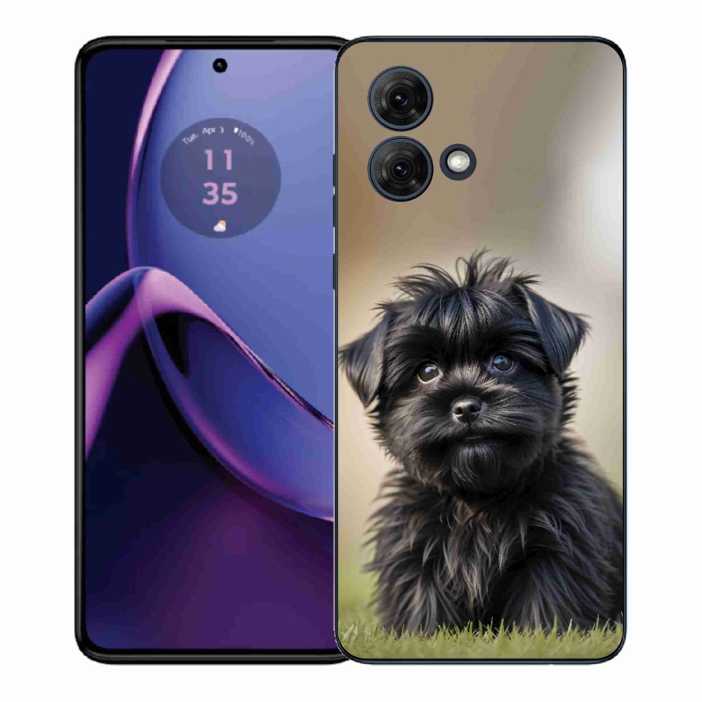 Gél védőhuzat mmCase Motorola Moto G84 5G - aranyos fekete kutya