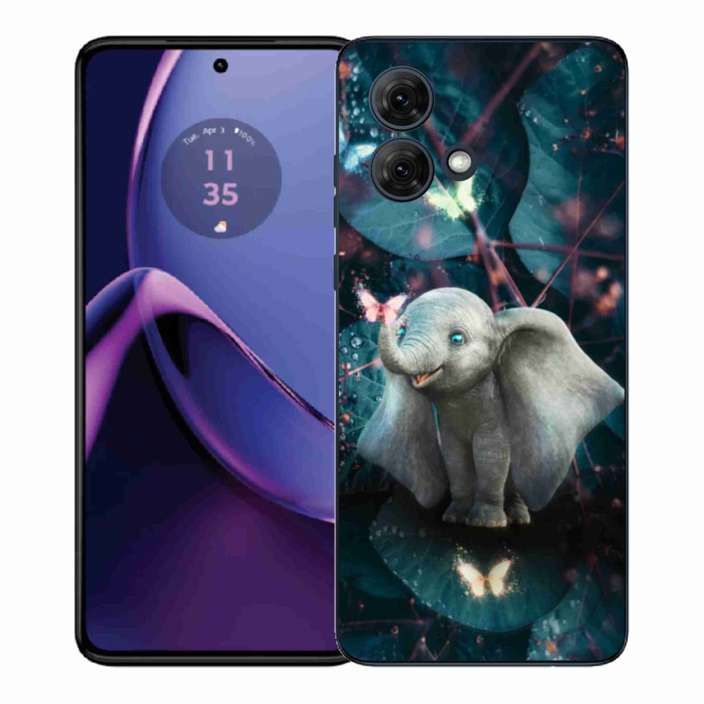 Zselés borítás mmCase a Motorola Moto G84 5G készülékhez - aranyos elefánt