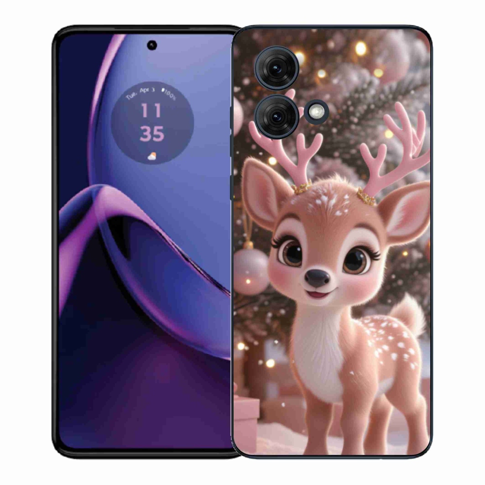 Zselés borítás mmCase Motorola Moto G84 5G - aranyos rénszarvashoz