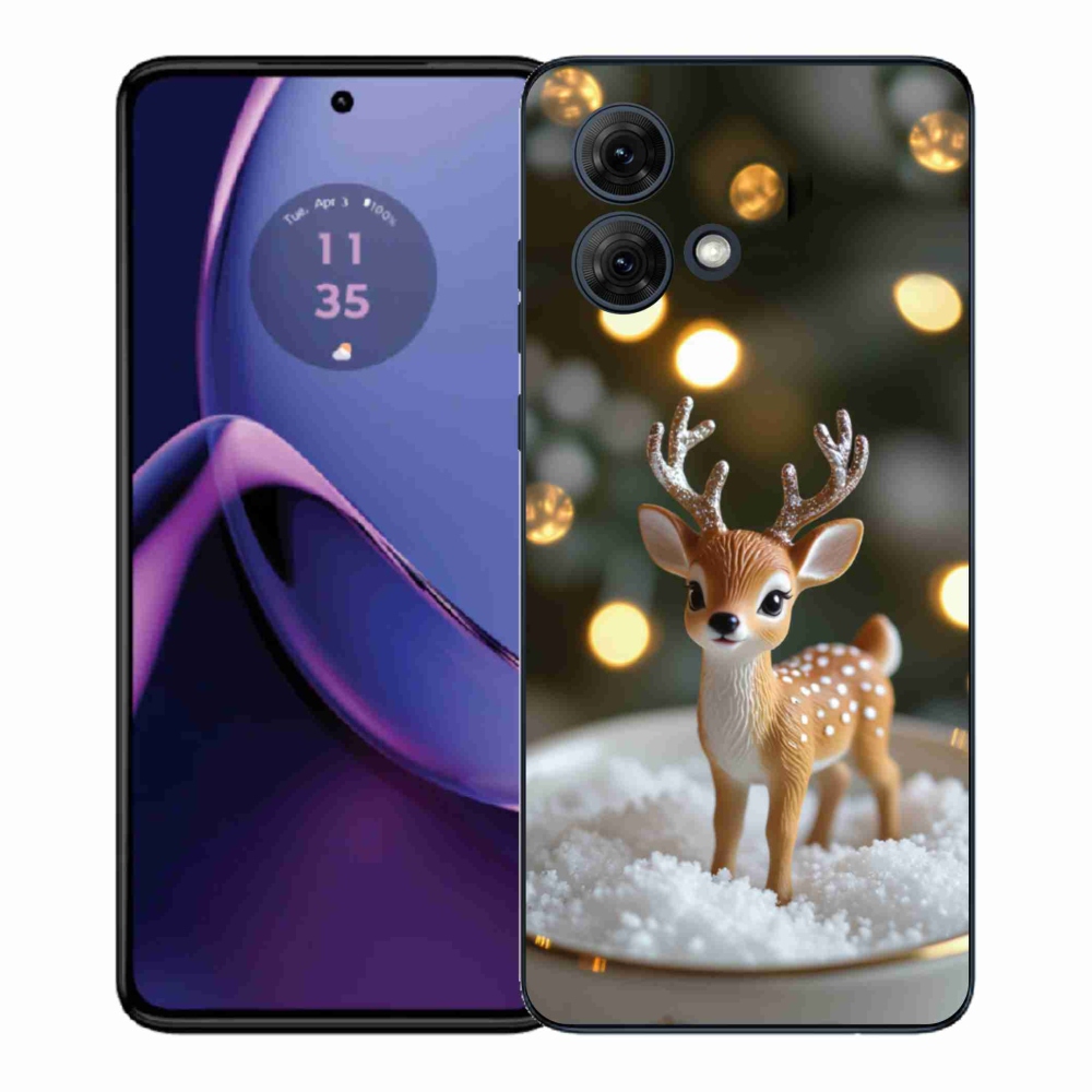 Gél borító mmCase Motorola Moto G84 5G - aranyos karácsonyi szarvasok