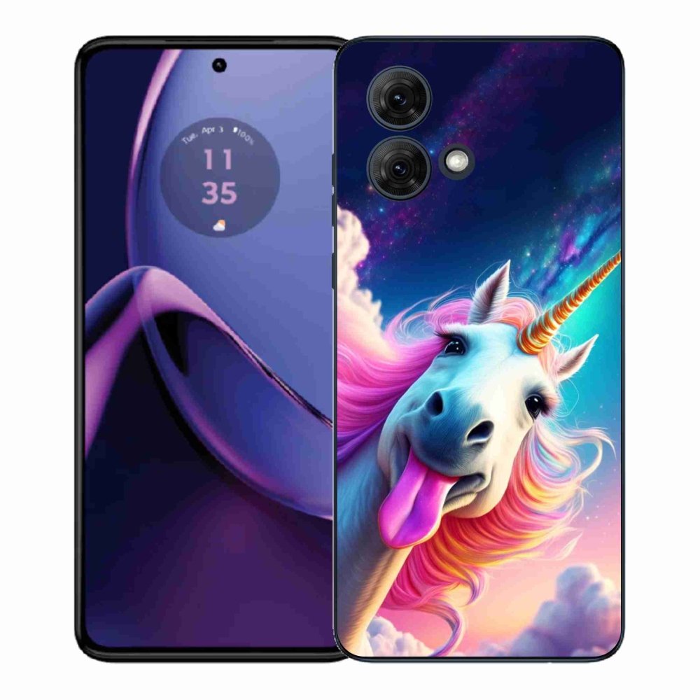 Zselés borítás mmCase Motorola Moto G84 5G - őrült egyszarvúhoz