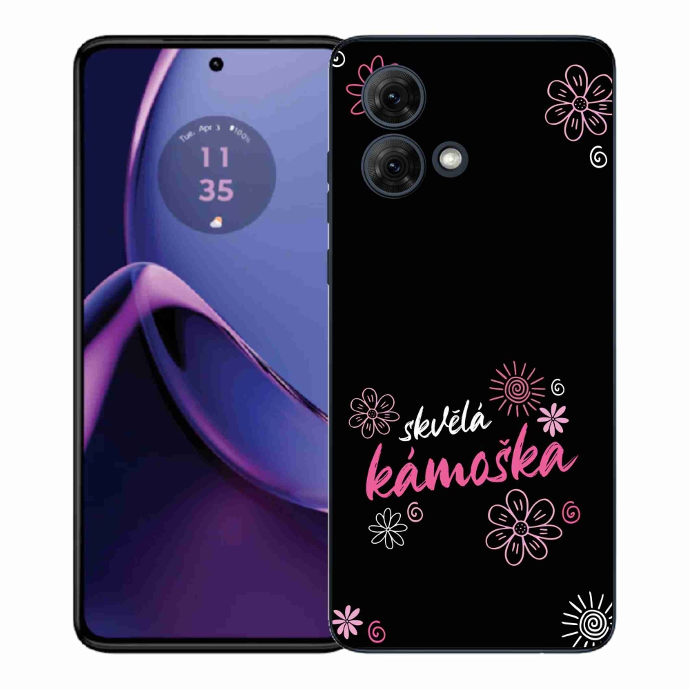 Gél borítás mmCase a Motorola Moto G84 5G - nagyszerű haver fekete háttérrel